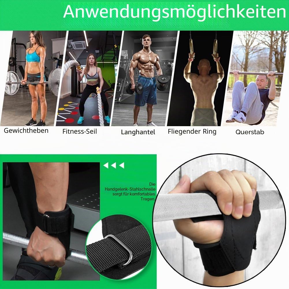 Professionelle Handschuhe für Fitness Unisex-Zughilfen mit extra Grip 800KG