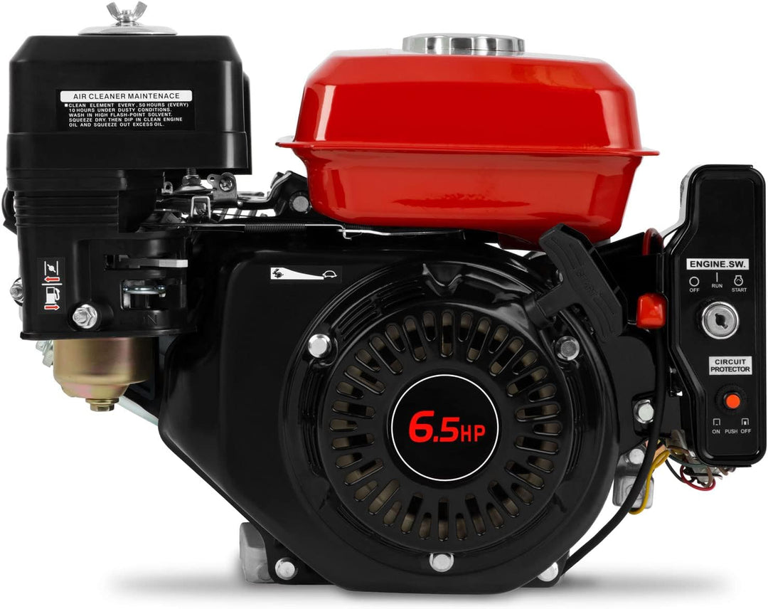 EBERTH 6,5 PS 4,8 kW Benzinmotor Standmotor Kartmotor mit Reduktionsgetriebe 2:1, E-Start, Benzin Mo