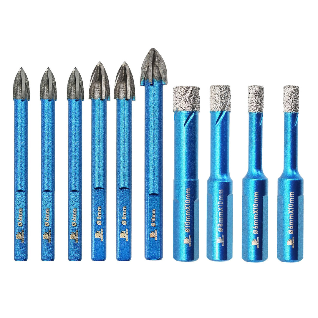 Diamantbohrer Fliesenbohrer Set BRSCHNITT Diamant Bohrkrone - Lochsäge für Keramik,Granit,Porzellan,