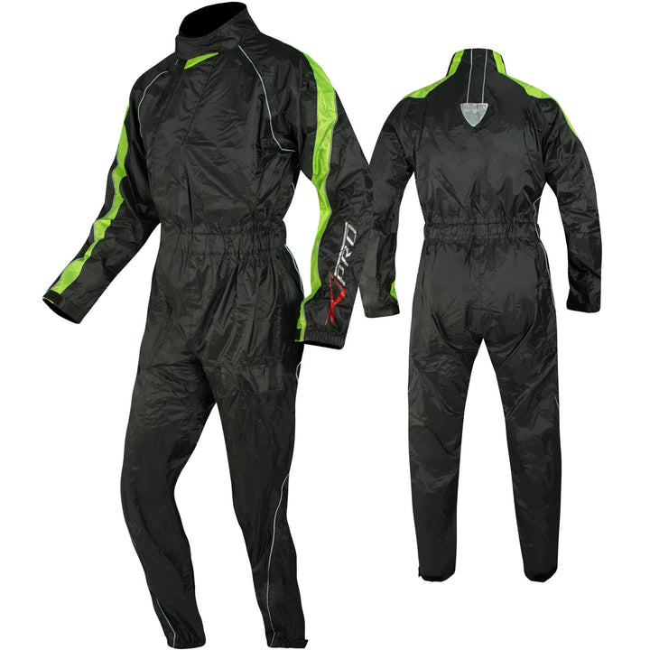A-Pro Regenkombi Wasserdicht Motorrad Roller Regenhose Regenjacke Regenanzug Fluo XS XS Flou, XS Flo