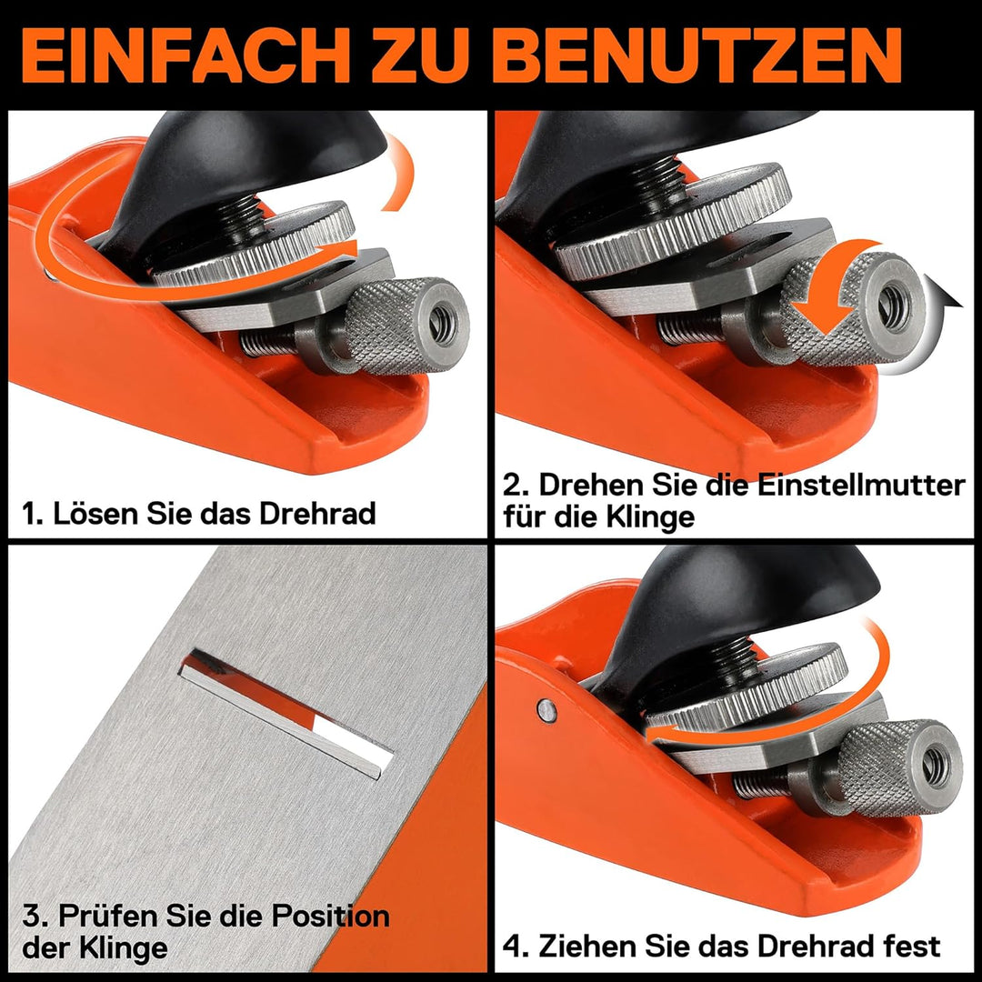 JORGENSEN Mini Holzhobel, Mini-Handhobel für präzise Holzbearbeitung, Ideal zum Trimmen, Polieren un