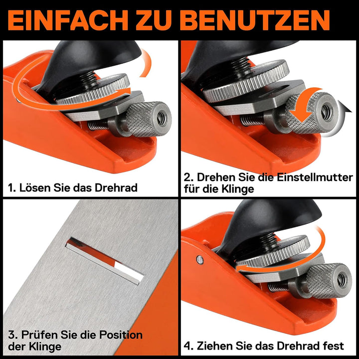 JORGENSEN Mini Holzhobel, Mini-Handhobel für präzise Holzbearbeitung, Ideal zum Trimmen, Polieren un