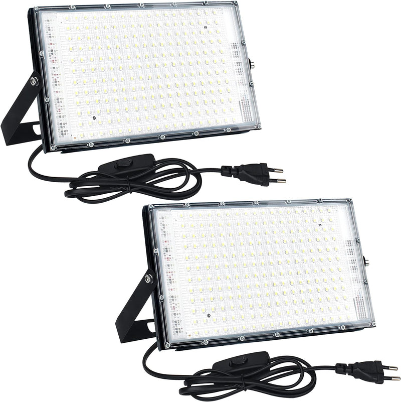 CREATESTAR LED Strahler 150W 2er, LED Strahler Aussen, Superhell 15000LM Aussenstrahler, 6500K Kaltw