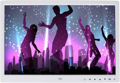 Digitaler Bilderrahmen, 15 Zoll 1280X800 LED-Bildschirm Touch Butto Digitaler Fotorahmen Wecker Musi
