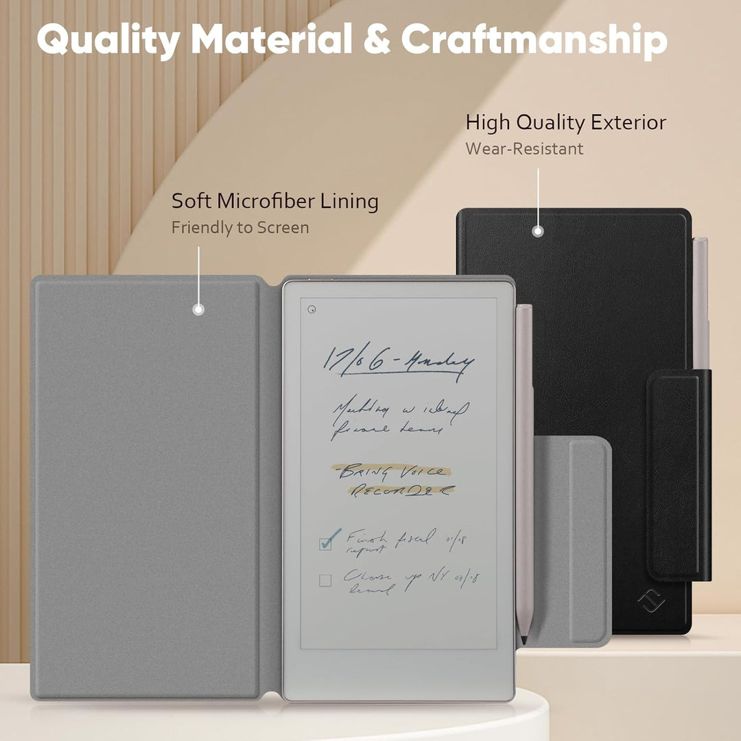 Fintie Hülle für Remarkable Paper Pro Move 7.3" 2025 mit Stifthalter, Hochwertiges PU-Material Leich