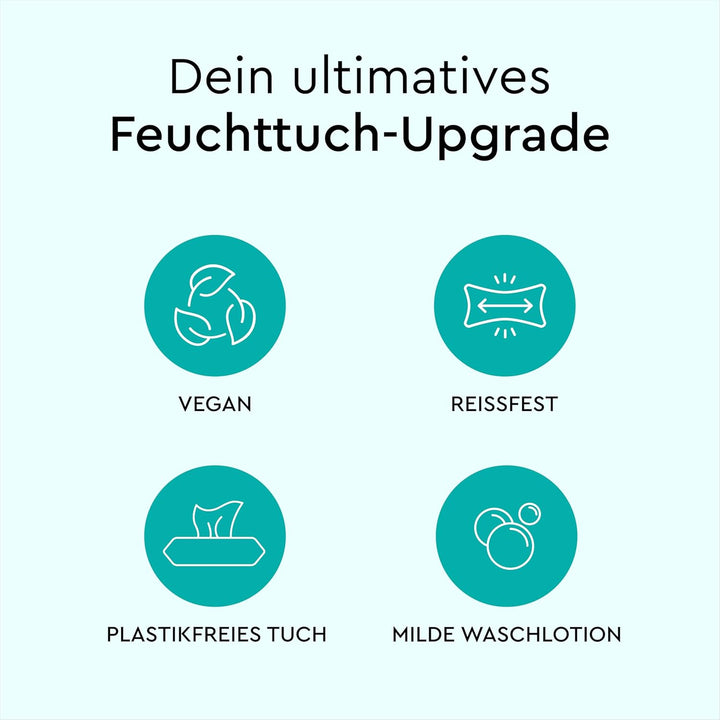 LILLYDOO Feuchte Waschtücher 350 Stück (7 X 50), 100% plastikfrei, extra grosses Tuch, ohne Parfüme
