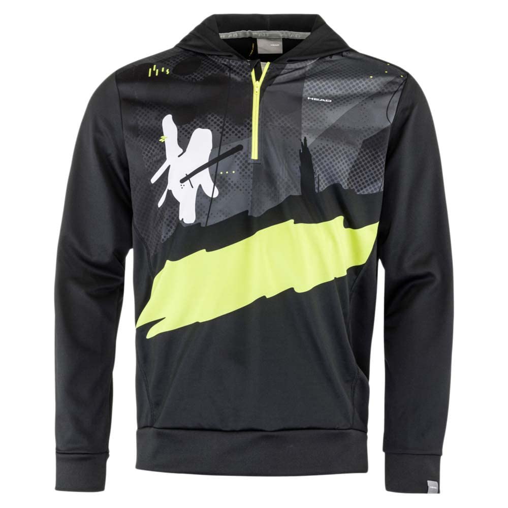 HEAD Herren Race Hoodie Print Men Sweatshirts S Schwarz/Gelb, S Schwarz/Gelb
