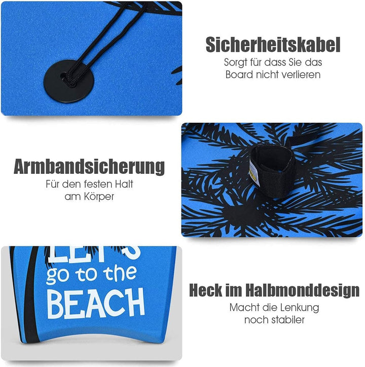 COSTWAY Bodyboard, Schwimmbrett Schwimmboard, Surfbrett Kinder und Erwachsene, Surfboard, Sup-Board