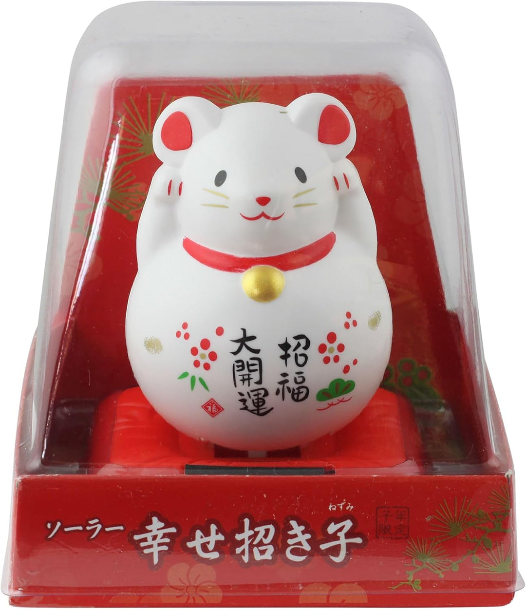 Freak Scene Glückskatze Maus - Maneki-Neko - Winkekatze - Solar - 10,5 cm - weiss