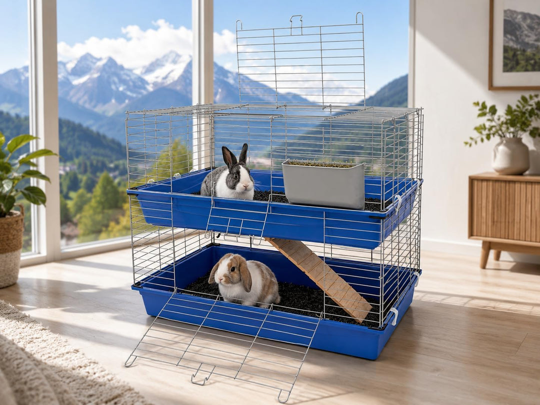 XXL 1m doppel Hasenkäfig Meerschweinchenkäfig