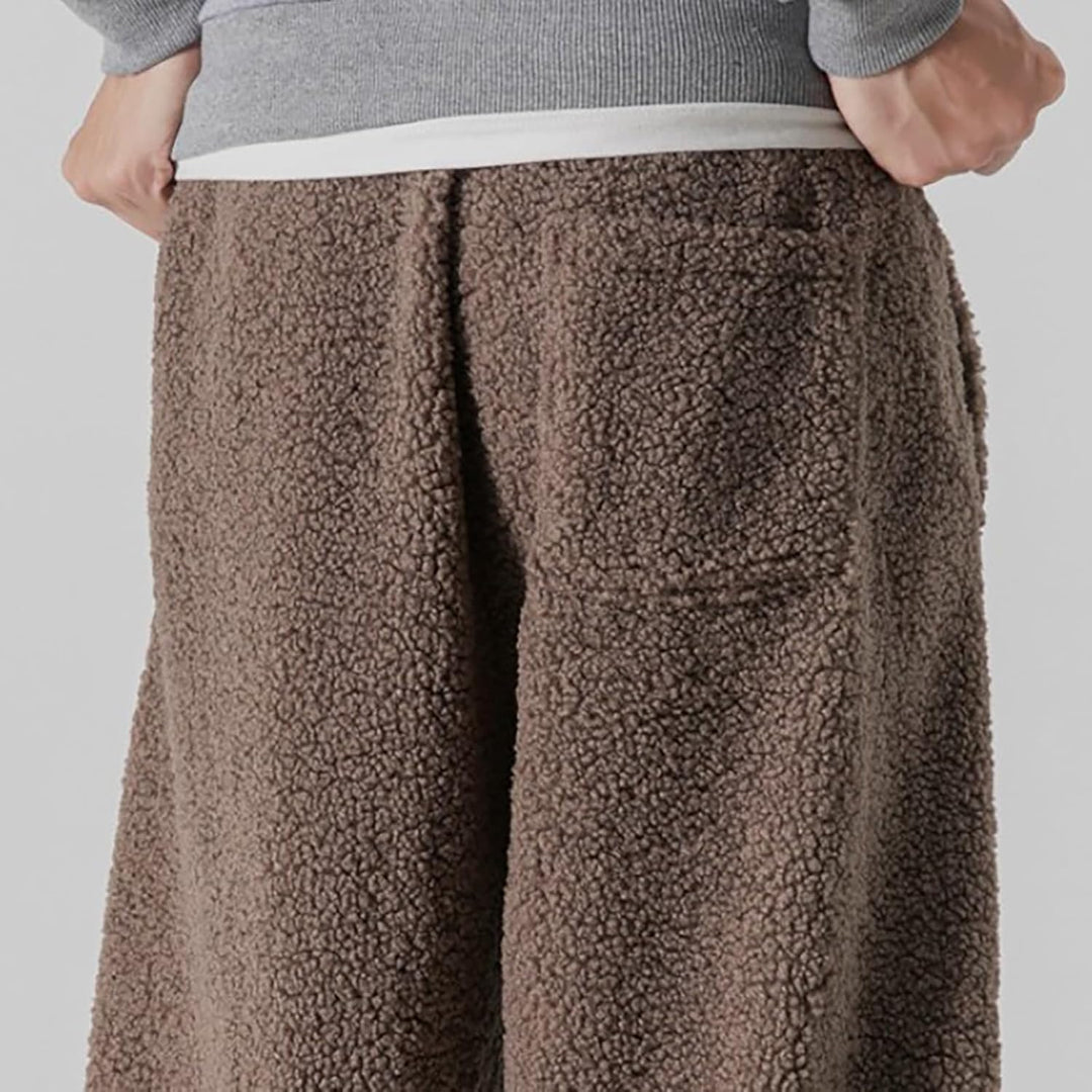 Generisch Teddy Fleece Hose Herren, Plüschhose Herren Sport, Jogginghose Mit Tunnelzug Fleecehose Mi