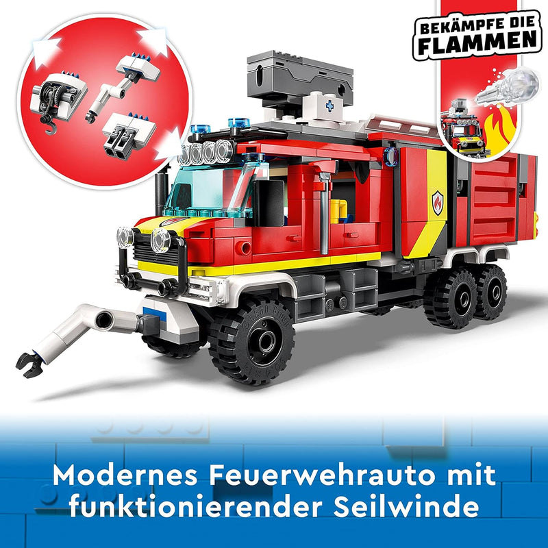 LEGO 60374 City Einsatzleitwagen der Feuerwehr, modernes Feuerwehrauto-Spielzeug mit Löschdrohnen, m