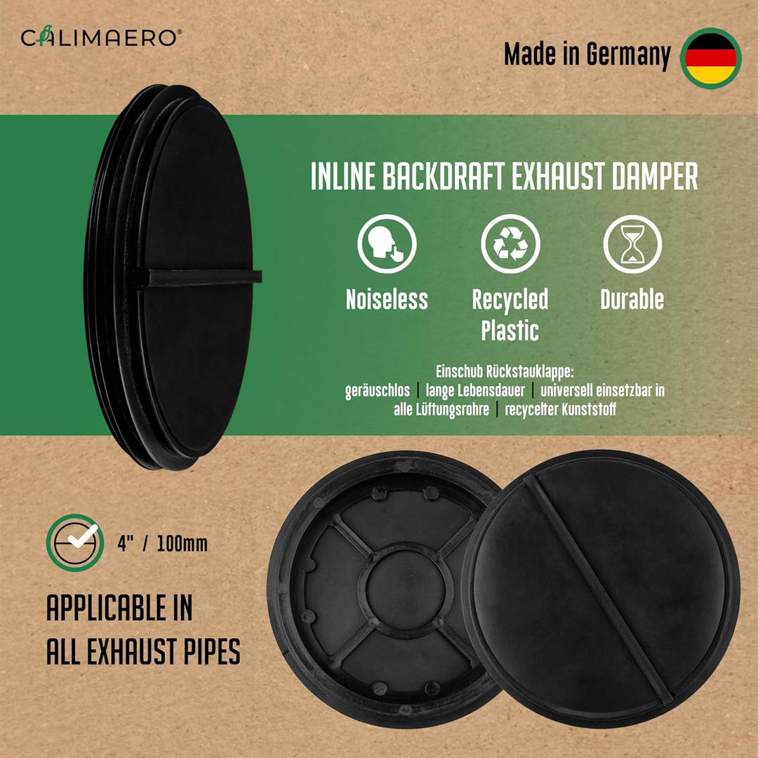 SEAL Rückstauklappe DN 100 mm Innenliegende Rückschlagklappe aus Recyceltem Kunststoff, Leise Gummik