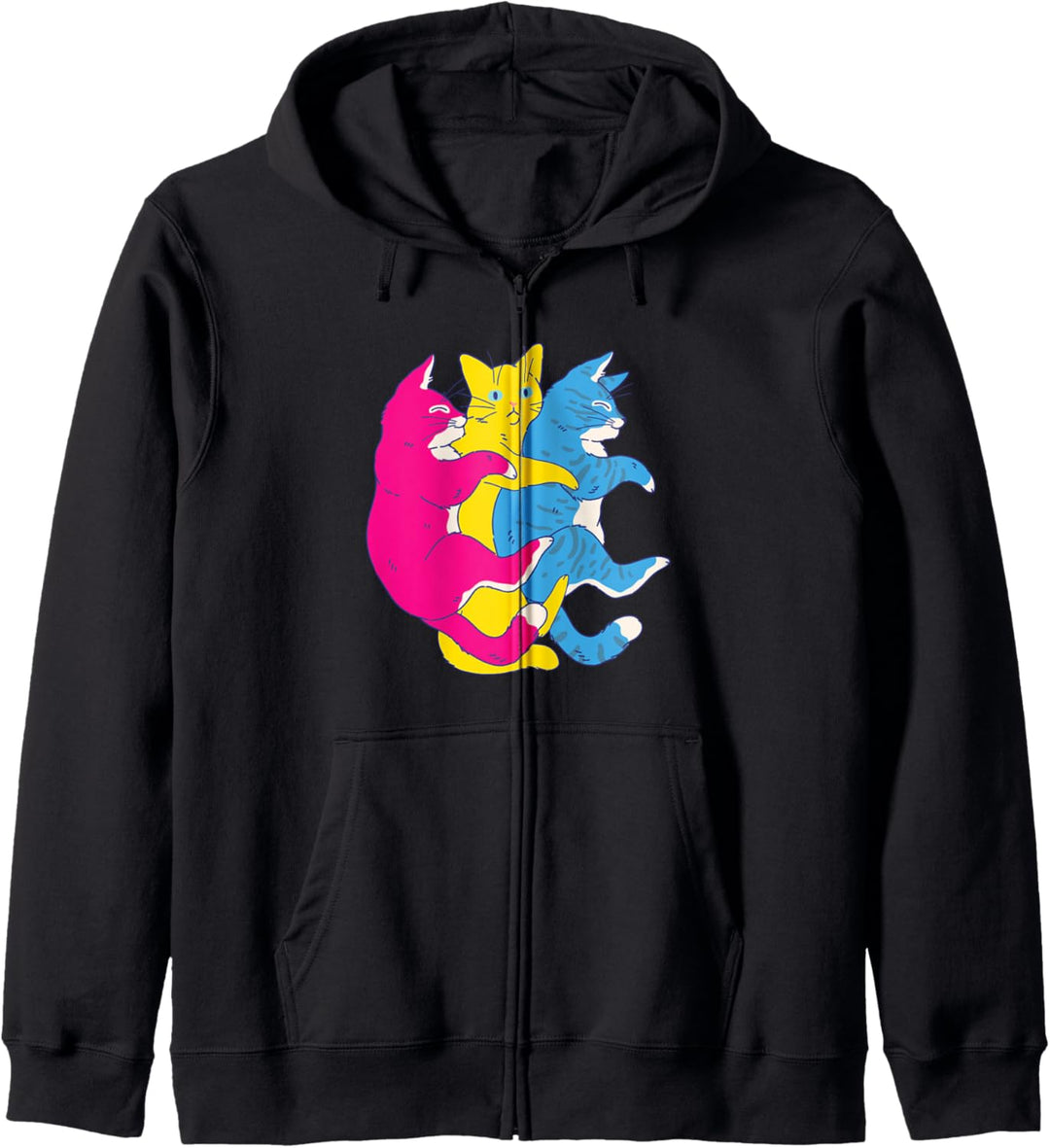 LGBTQ Pansexual Pride Flagge – Katzen Stapel Pansexuell Kapuzenjacke