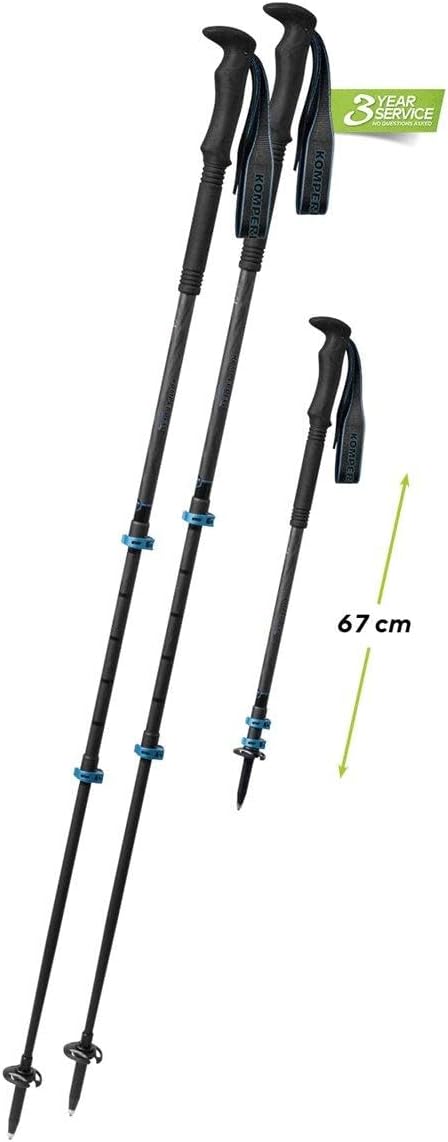 Komperdell 75041 Unisex – Erwachsene Carbon.C3 Pro Fitnessgerät, Schwarz, 105-140 cm