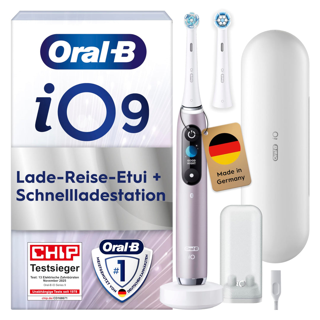 Oral-B iO Series 9 Elektrische Zahnbürste/Electric Toothbrush, 2 Aufsteckbürsten, 7 Putzmodi, Zahnpf