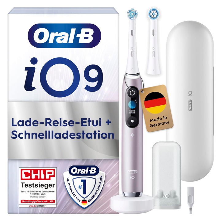 Oral-B iO Series 9 Elektrische Zahnbürste/Electric Toothbrush, 2 Aufsteckbürsten, 7 Putzmodi, Zahnpf