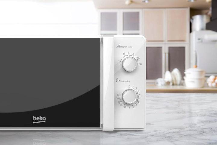 Beko MOC20100WFB Mikrowelle Solo 20 Liter, 700 W, Timer max. 30 min, 5 Stufen, Auftau- und Aufwärmfu