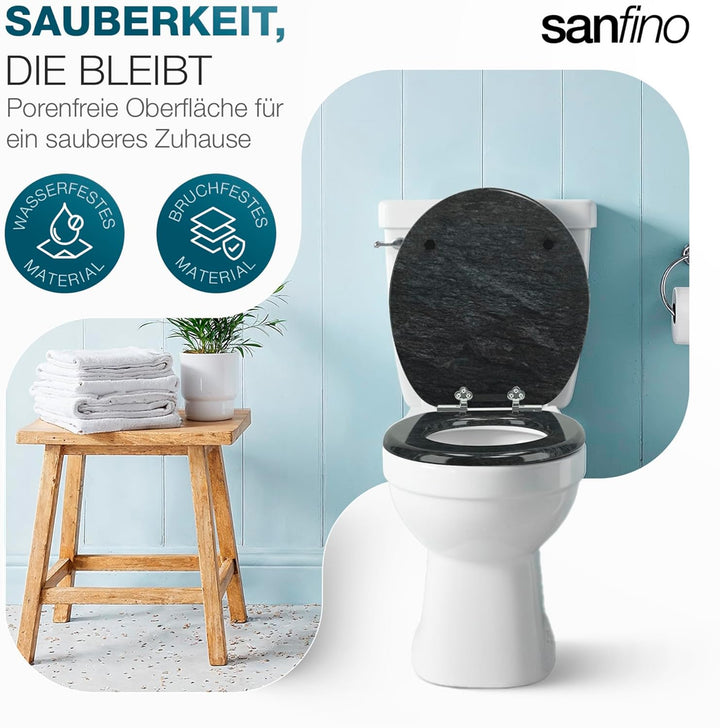 Premium WC Sitz mit Absenkautomatik – hochwertige Toilettendeckel aus Holz, viele bunte Motive, hohe