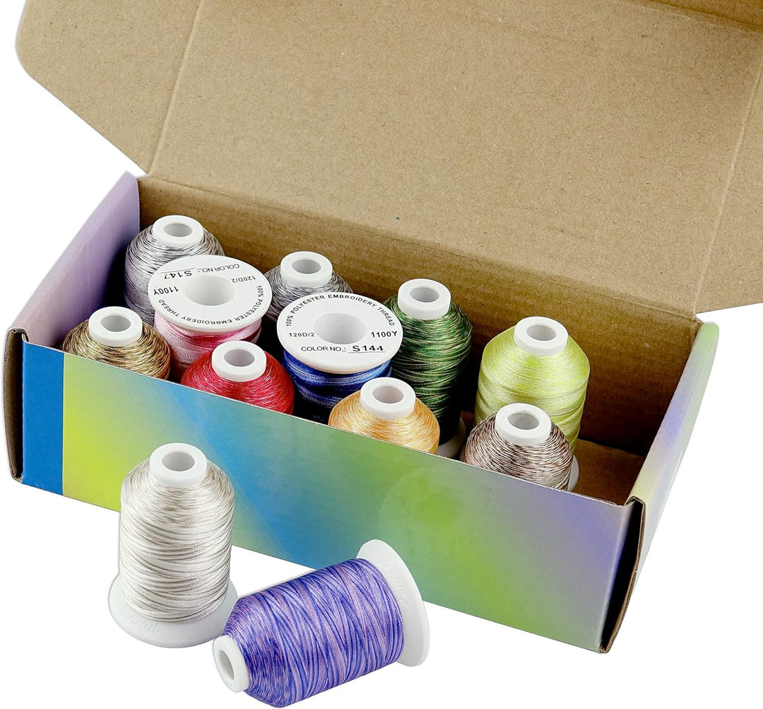 Simthread Multi Farben Polyester Maschinen Stickgarn - 1,000 Meters, für Brother, Babylock, Bernette