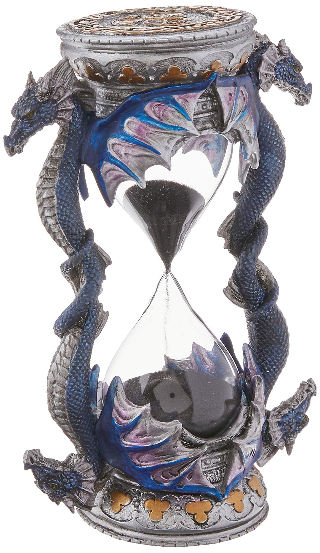Design Toscano Todestürdrache Gothic-Deko Sanduhrstatue, Polyresin, vollfarbe, 15 cm Single Hourglas
