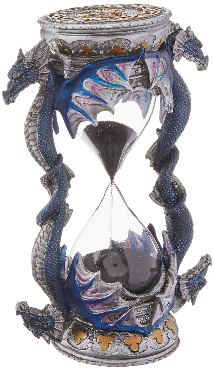 Design Toscano Todestürdrache Gothic-Deko Sanduhrstatue, Polyresin, vollfarbe, 15 cm Single Hourglas