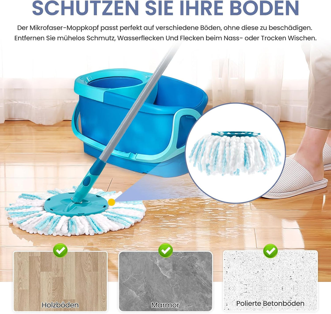 6 Stück Bodenwischer für Leifheit Clean Twist Disc Mop | für Leifheit Clean Twist Disc Mop Ergo, Wis