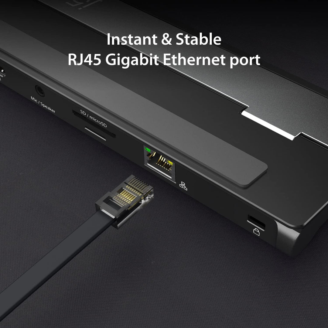 j5create USB-C Dockingstation (10-in-1)- 4K und 1080p HDMI Anzeigen, 5Gbps USB-A x3, SD Kartenleser,