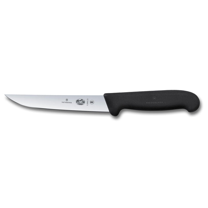 Victorinox Fibrox Tranchiermesser, Scharfes Küchenmesser für Fleisch und Geflügel, 15 cm, Gerade Kli