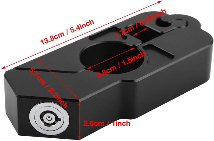 Madezz Motorrad Lenker Bremshebelschloss, Universal CNC Aluminiumlegierung Diebstahlsicherungen Fahr