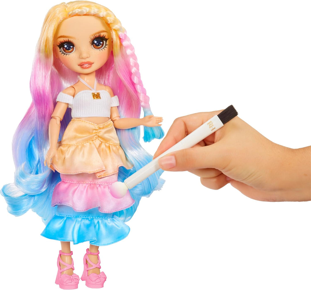 Rainbow High Watercolour & Create DIY Modepuppe, Auswaschbare Wasserfarben & Batikset - Braune Augen