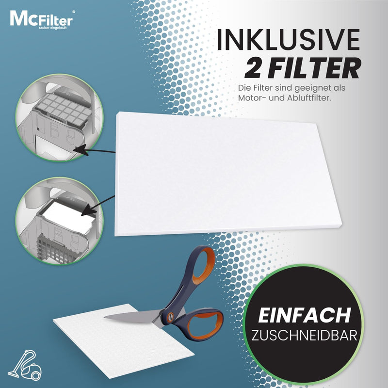 McFilter | 10 Staubsaugerbeutel geeignet für Miele Complete C3 Cat & Dog PowerLine Staubsauger, Beut