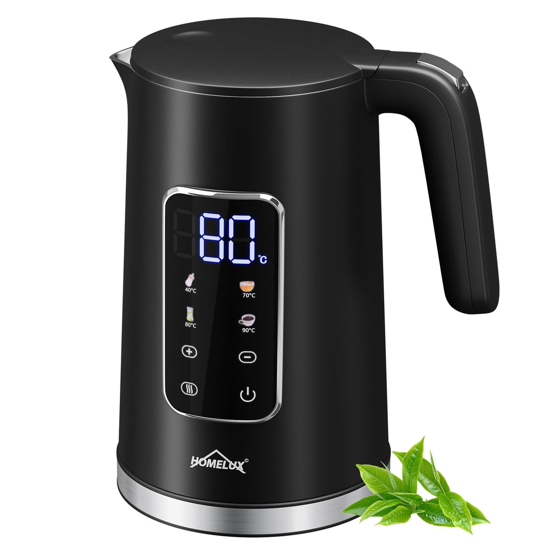 Wasserkocher Mit Temperatureinstellung, 1.7 L Wasserkocher Edelstahl, 2200w Teekessel Mit 40-100°C,