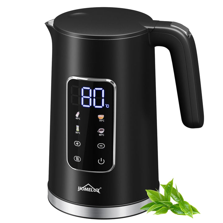 Wasserkocher Mit Temperatureinstellung, 1.7 L Wasserkocher Edelstahl, 2200w Teekessel Mit 40-100°C,