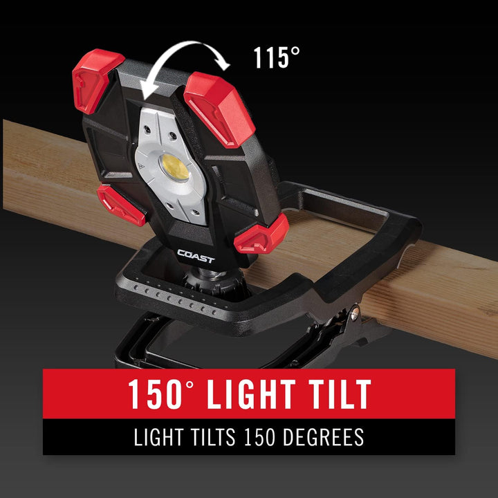 Coast CL40R 3900 Lumen wiederaufladbare Dual Power drehbare LED-Aluminium-Klemmleuchte mit Weitwinke