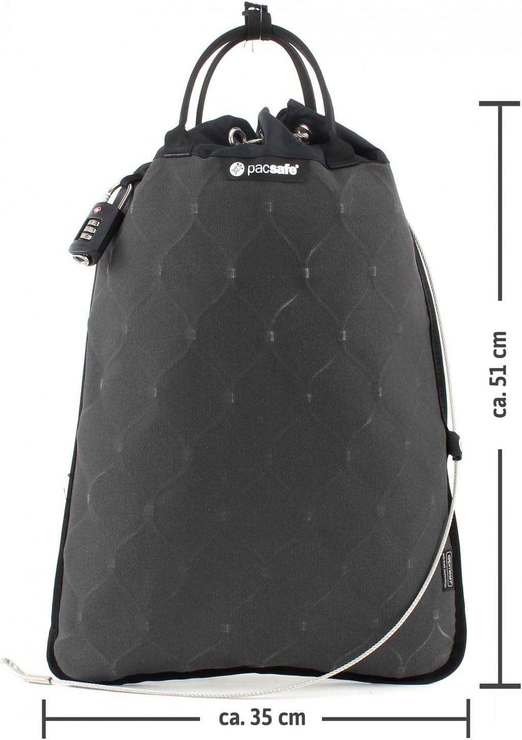 Pacsafe Travelsafe - Mobiler Safe, Schultertasche mit TSA-Zahlen-Schloss, Diebstahlschutz, Unisex He