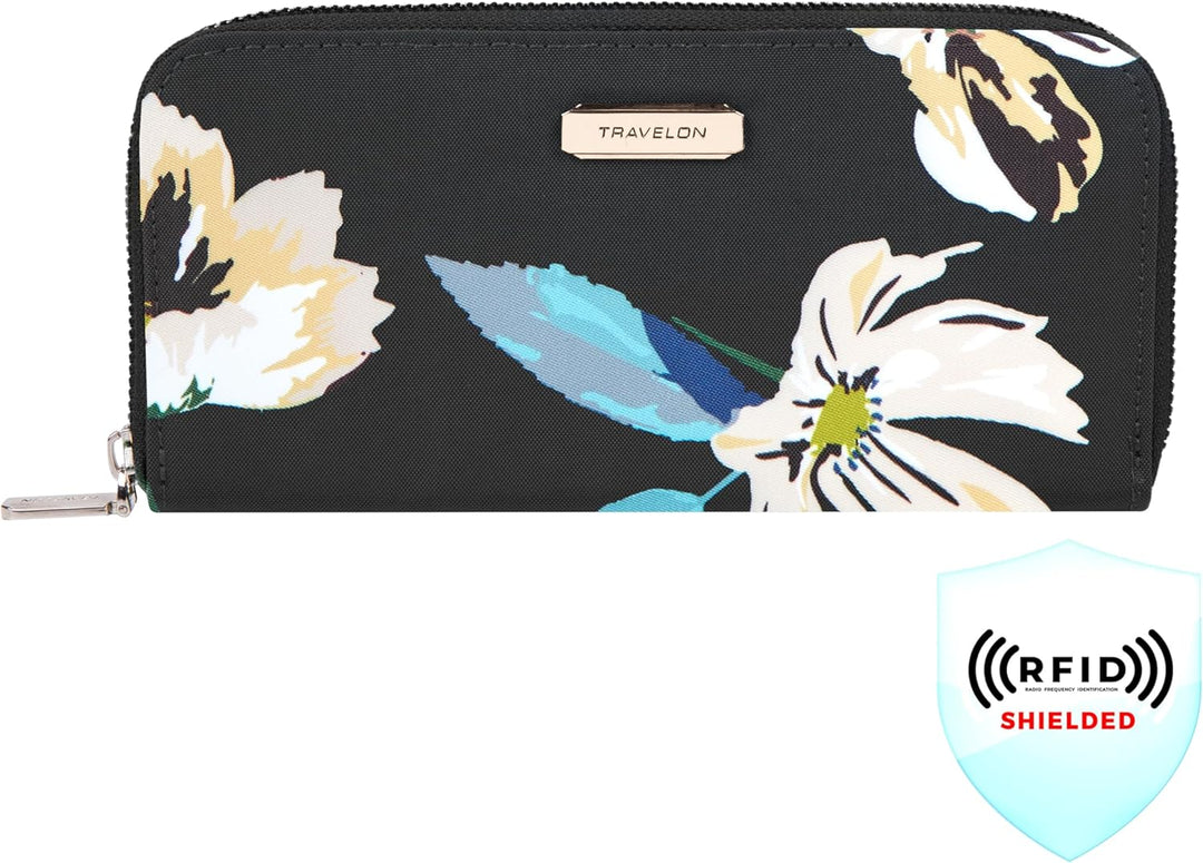 Travelon Geldbörse, RFID-blockierend, mit einem Reissverschluss 7.75”W x 4”H x 0.75”D Mitternachtsbl