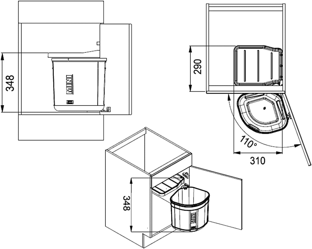 Franke Sorter Mini - 121.0176.518 Einbau Abfallsammler Mülleimer Abfalleimer