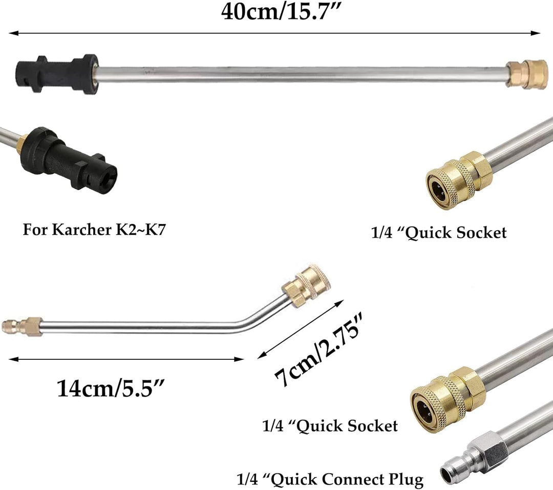 Hochdruckreiniger Verlängerungsstab Lanze für Kärcher K2 K3 K4 K5 K6 K7, Verlängerungsstab (40cm) +