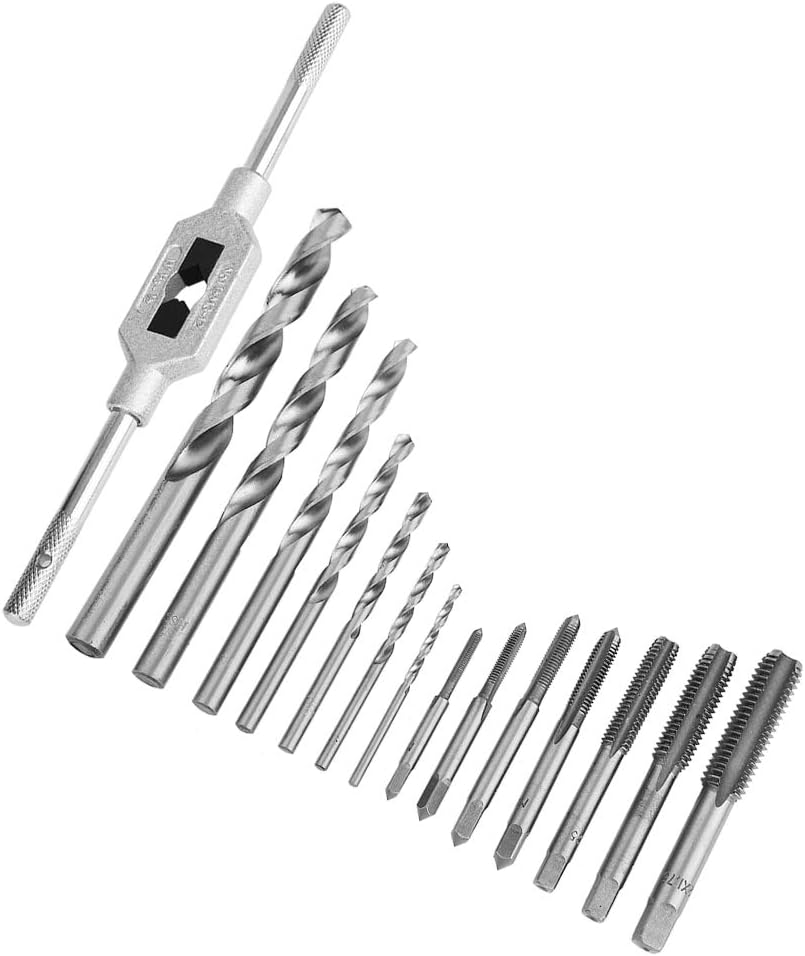 15 stücke Stahl Schraubenschlüssel Gewindebohrer Spiralbohrer Set Metallbearbeitung DIY Werkzeuge
