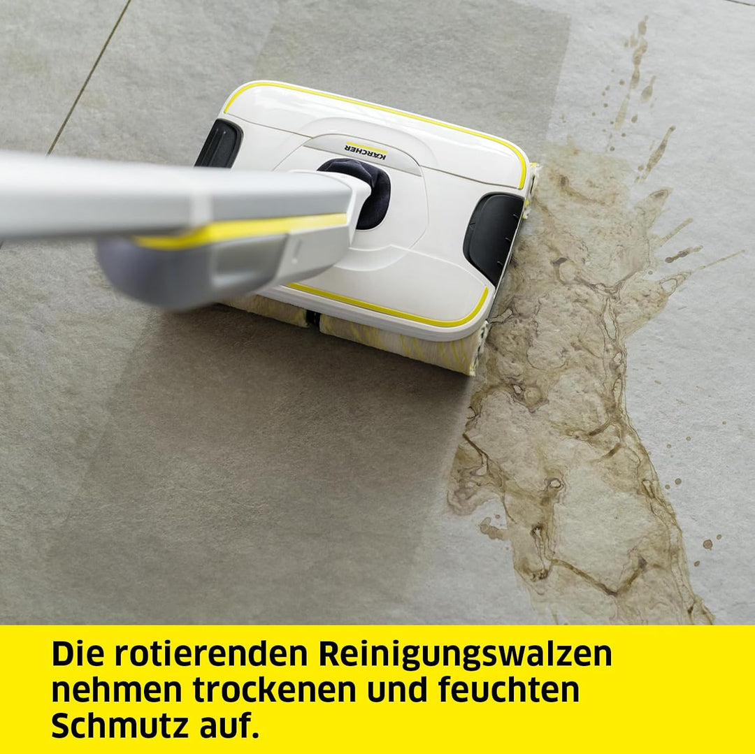 Kärcher Hartbodenreiniger FC 8 Smart Signature Line, kabelloser Bodenreiniger mit 4 rotierenden Mikr