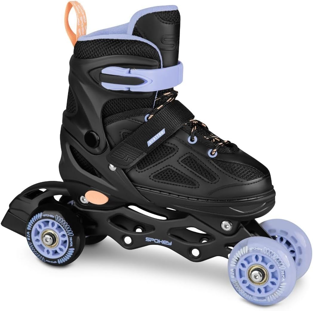SPOKEY Quattro Set 4in1 Inliner/Rollschuhe/Triskates/Schlittschuhe VERSTELLBAR | für Kinder und Juge