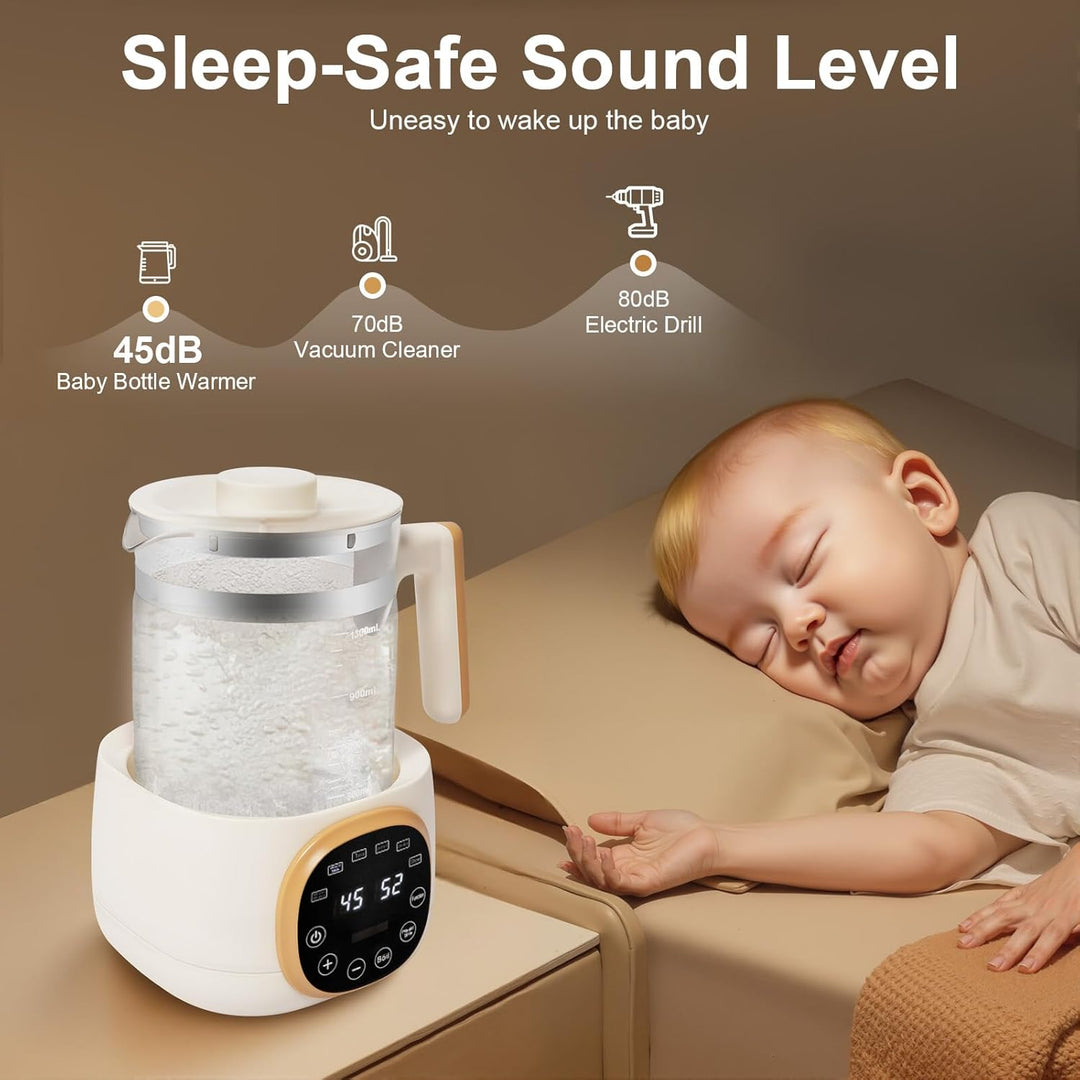 1,3L Flaschenzubereiter für Baby-Flaschenwärmer, Glas Wasserkocher 72 Stunden Thermostat Flaschenvor