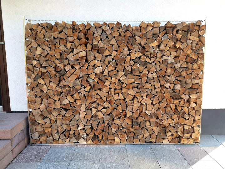 NAMOR Holzstapelhilfe aus Edelstahl Kaminholzregal | Brennholz | Stapelhilfe | Holzstapelhalter | V2