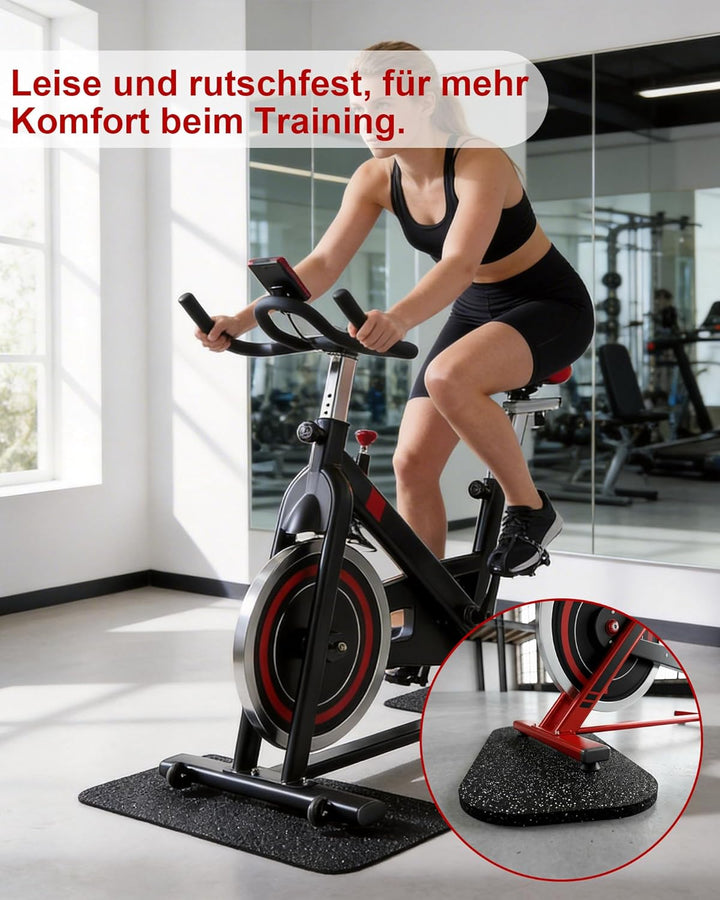 2 Stück Bodenschutzmatte für Sportgeräte Fitnessgeräte 28 x 70cm: Bodenmatte Fitness Bodenschutzmatt