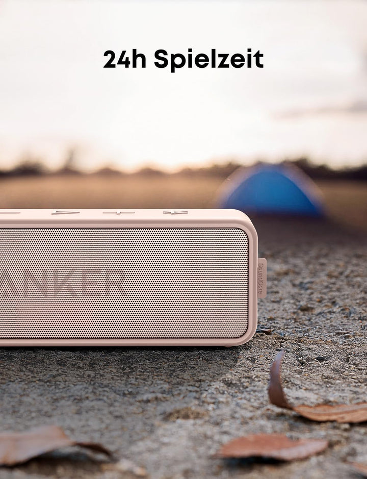Anker Soundcore 2 Portable Bluetooth Speaker with 12W Stereo Sound, BassUp, IPX7 Waterproof, 24-Hour