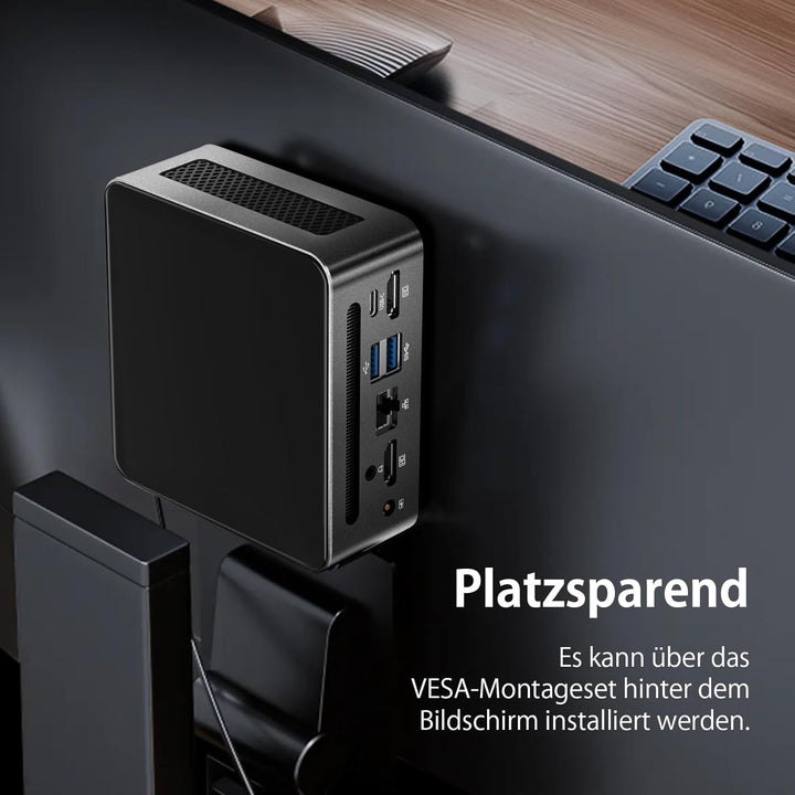 Mini-PC AMD Ryzen 5 3550H (4C/8T 3,7 GHz Max) 16 GB DDR4 RAM 512 GB SSD, 3X 4K-Display Mini-Computer