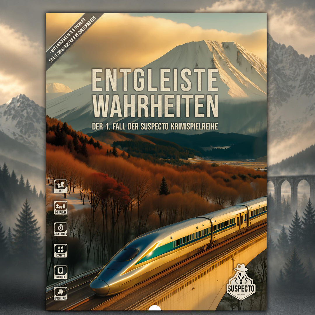 SUSPECTO Krimispiel 2.0 für Erwachsene - Entgleiste Wahrheiten | Interaktive Fallakte, 4-6 Std. | Ta
