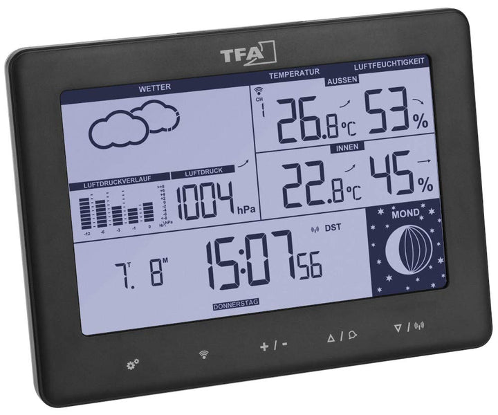 TFA Dostmann Funk-Wetterstation Elements, 35.1158.01, mit Aussensender, Wettervorhersage, deutsches
