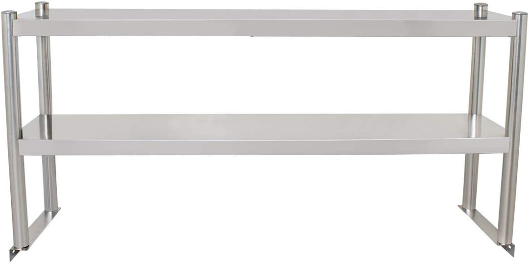 Beeketal 'BTA-120' Küchen Arbeitstisch Aufsatzboard 120 cm aus Edelstahl mit 2 Ablageflächern (Tragk